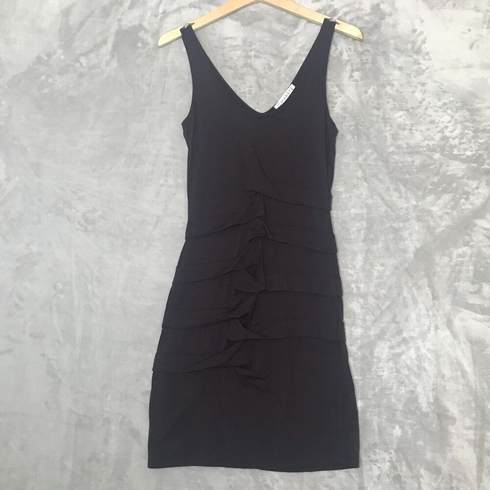 Marste Dress Womens 8 10 Deep Purple Ruched Bodycon Knit Tank Mini Sleeveless